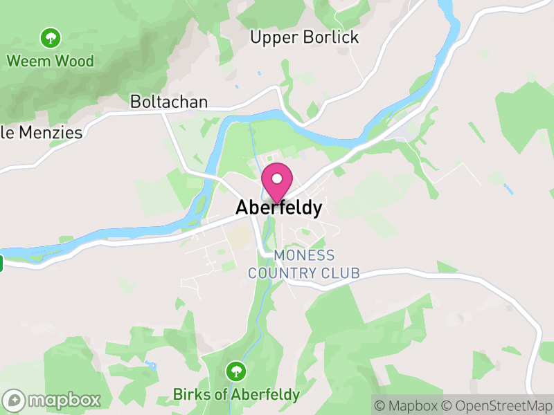 Map of properties for sale in Aberfeldy