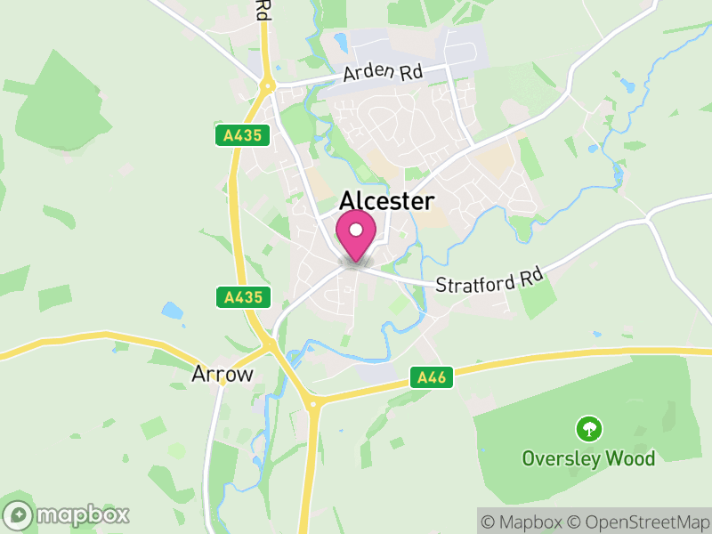 Map of properties for sale in Alcester