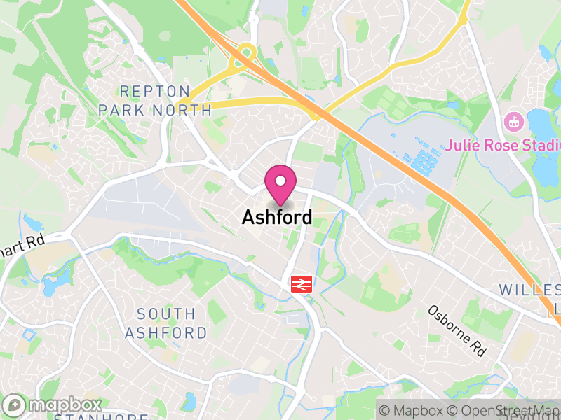 Map of properties for sale in Ashford