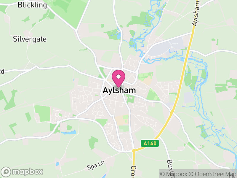 Map of properties for sale in Aylsham