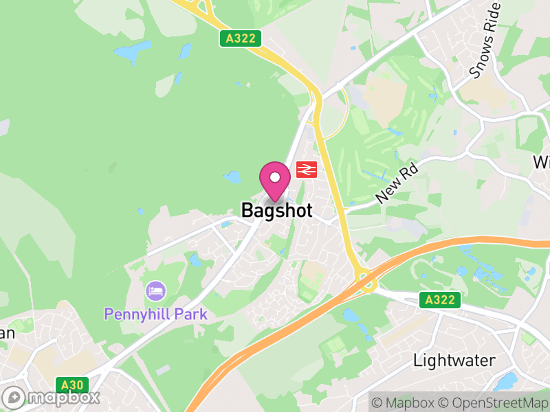 Map of properties for sale in Bagshot