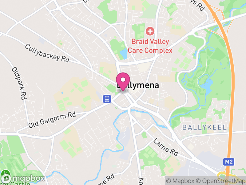 Map of properties for sale in Ballymena