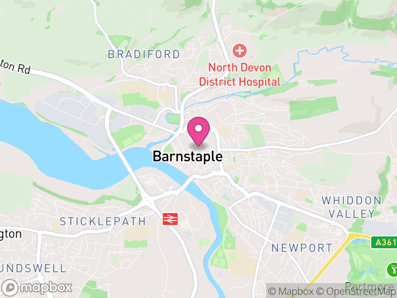 Map of properties for sale in Barnstaple
