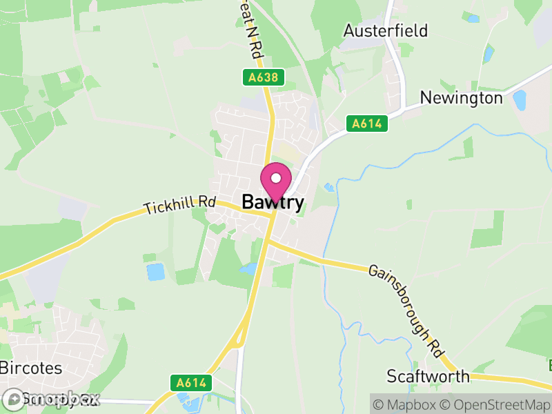 Map of properties for sale in Bawtry