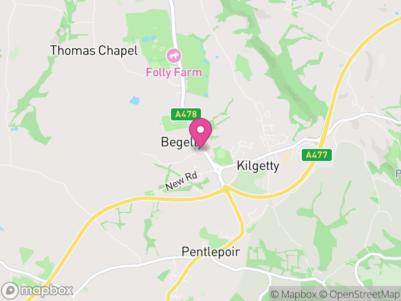 Map of properties for sale in Begelly