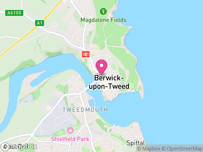 Map of properties for sale in Berwick Upon Tweed