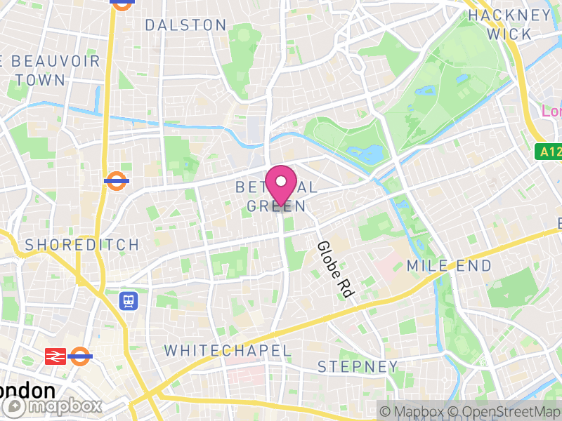 Map of properties for sale in Bethnal Green