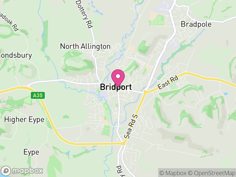 Map of properties for sale in Bridport
