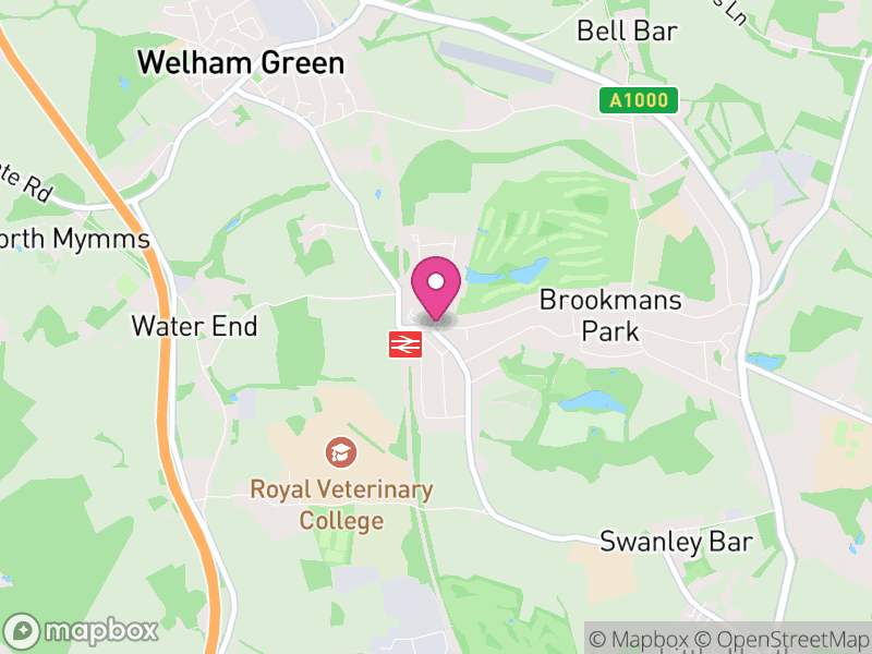Map of properties for sale in Brookmans Park