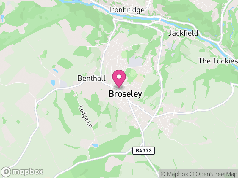 Map of properties for sale in Broseley