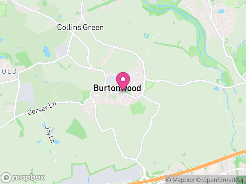 Map of properties for sale in Burtonwood