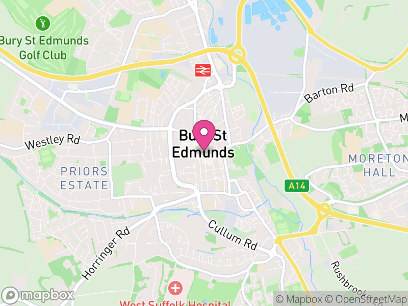 Map of properties for sale in Bury St Edmunds