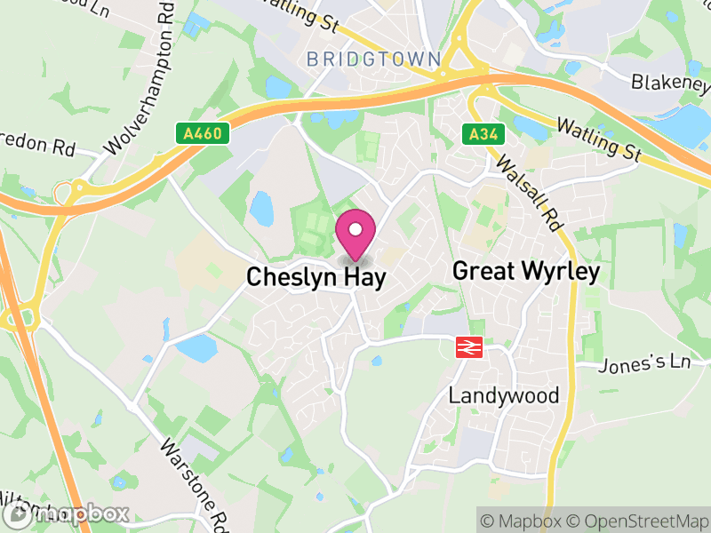 Map of properties for sale in Cheslyn Hay