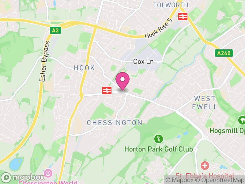 Map of properties for sale in Chessington