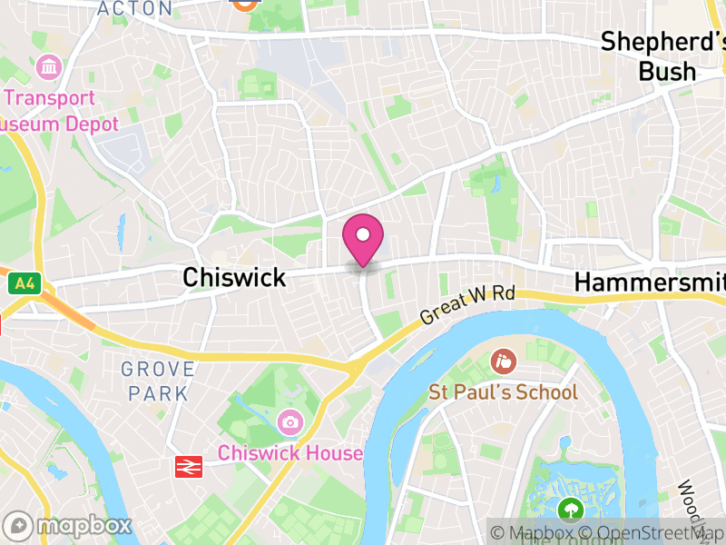 Map of properties for sale in Chiswick