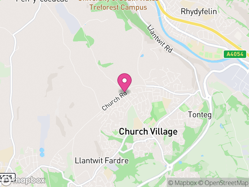 Map of properties for sale in Church Village