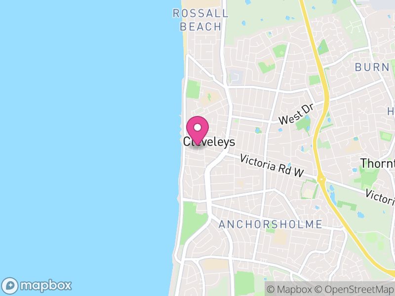 Map of properties for sale in Cleveleys