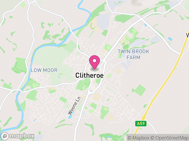 Map of properties for sale in Clitheroe