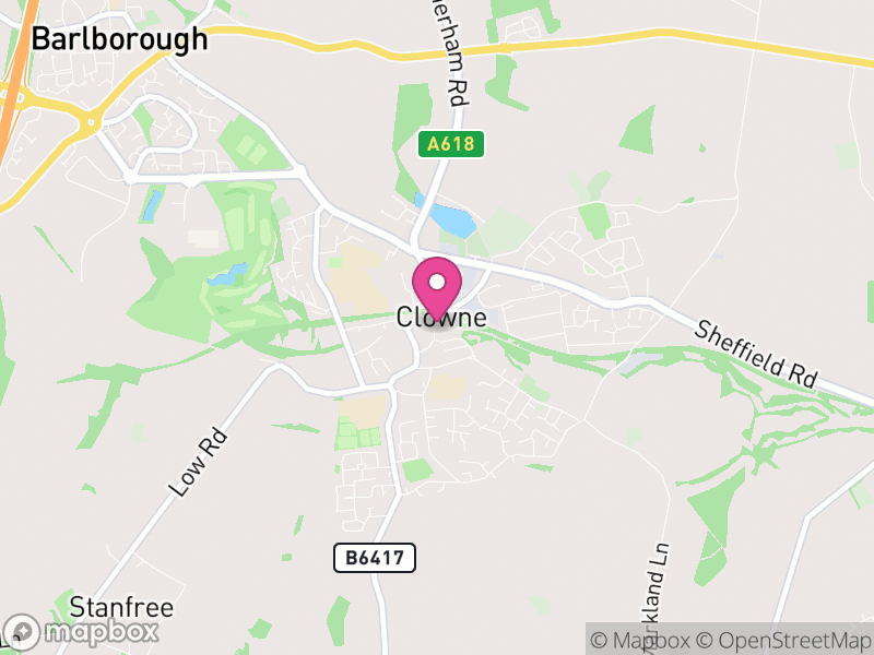 Map of properties for sale in Clowne