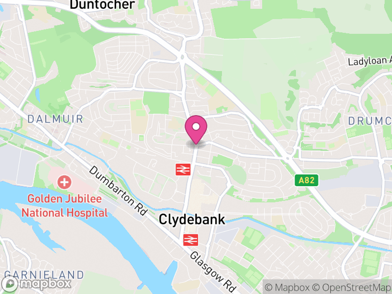 Map of properties for sale in Clydebank