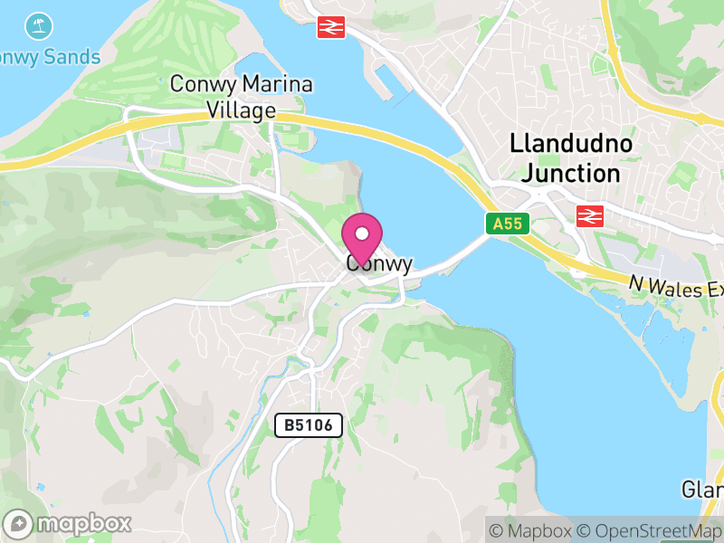Map of properties for sale in Conwy