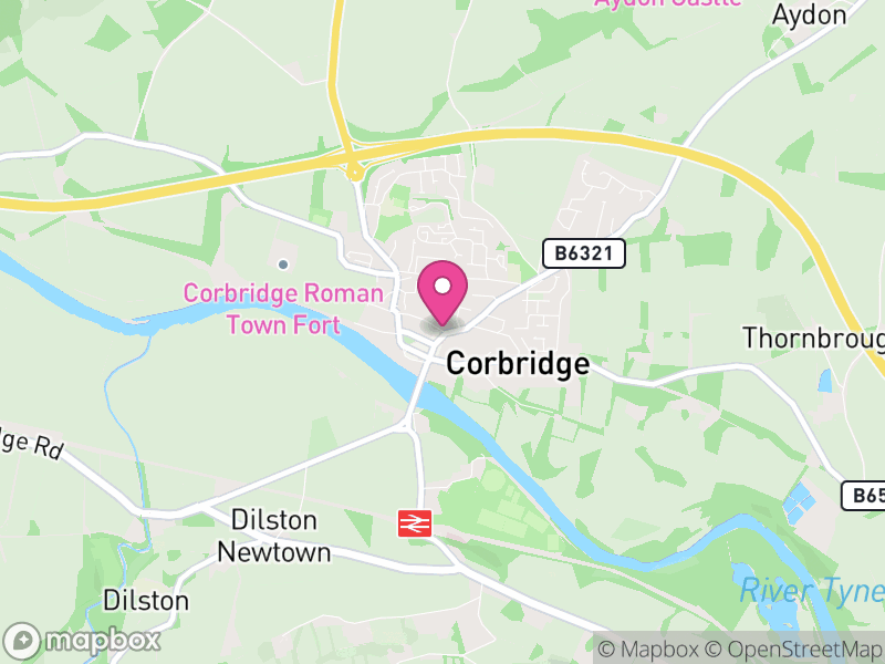 Map of properties for sale in Corbridge