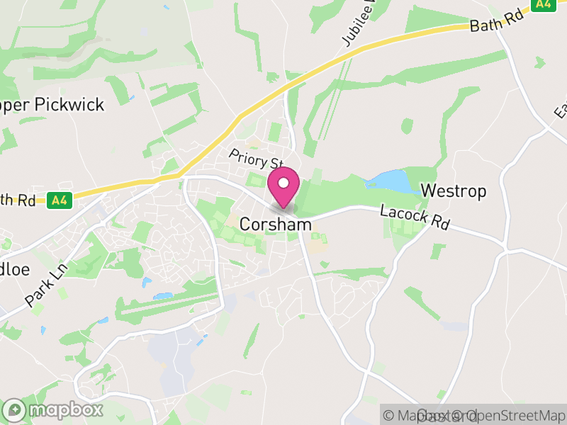 Map of properties for sale in Corsham