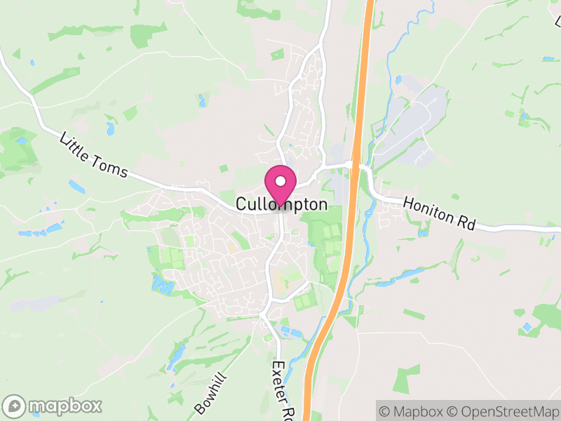 Map of properties for sale in Cullompton