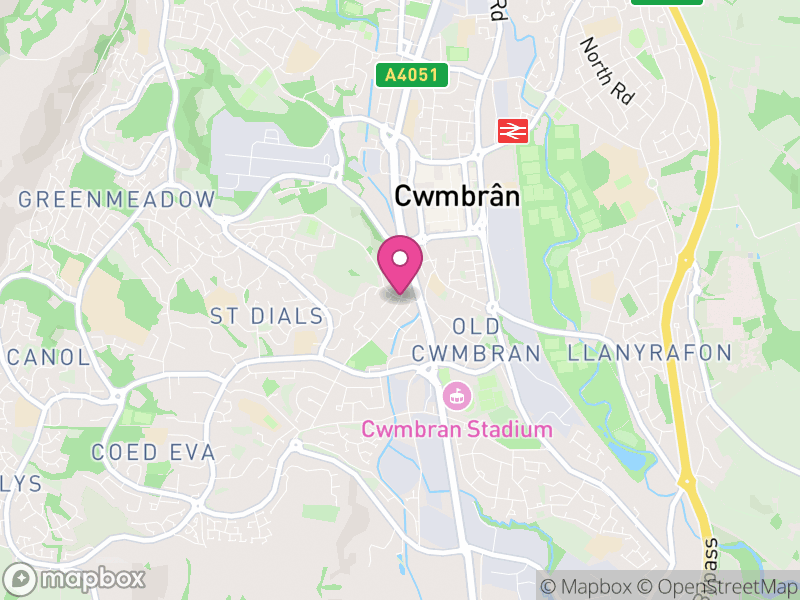 Map of properties for sale in Cwmbran