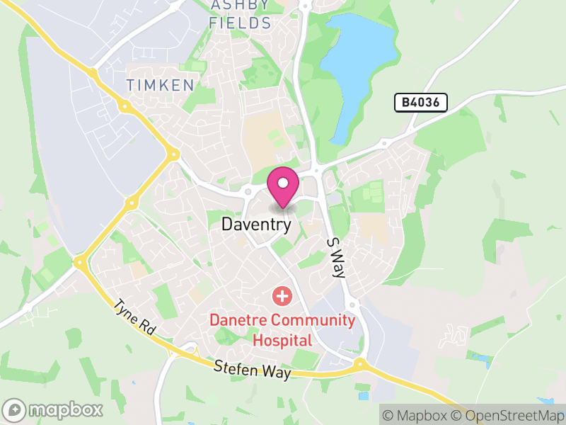 Map of properties for sale in Daventry