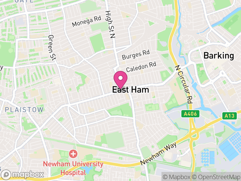Map of properties for sale in East Ham