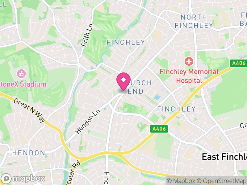 Map of properties for sale in Finchley
