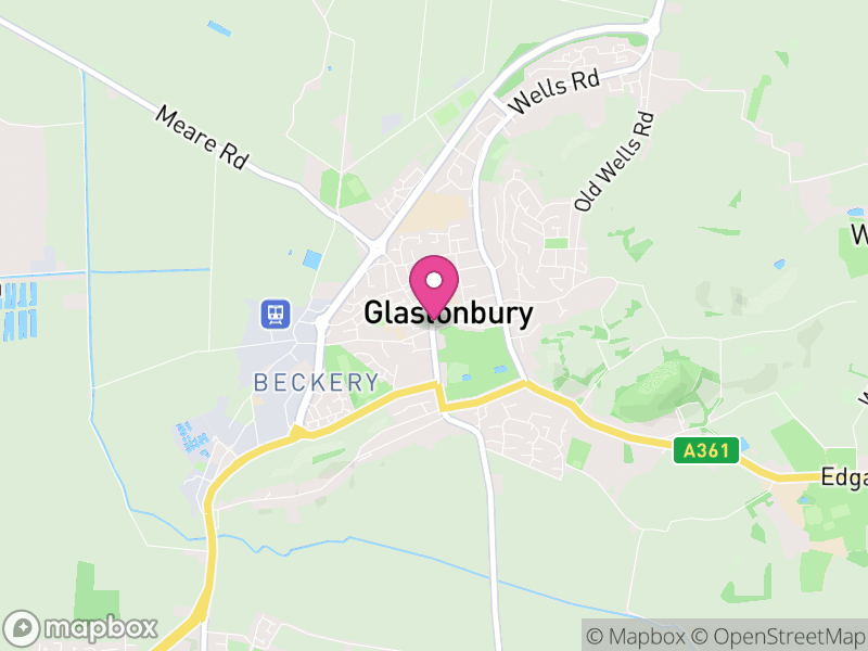 Map of properties for sale in Glastonbury