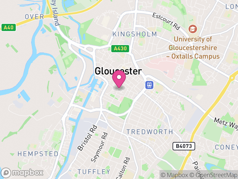 Map of properties for sale in Gloucester