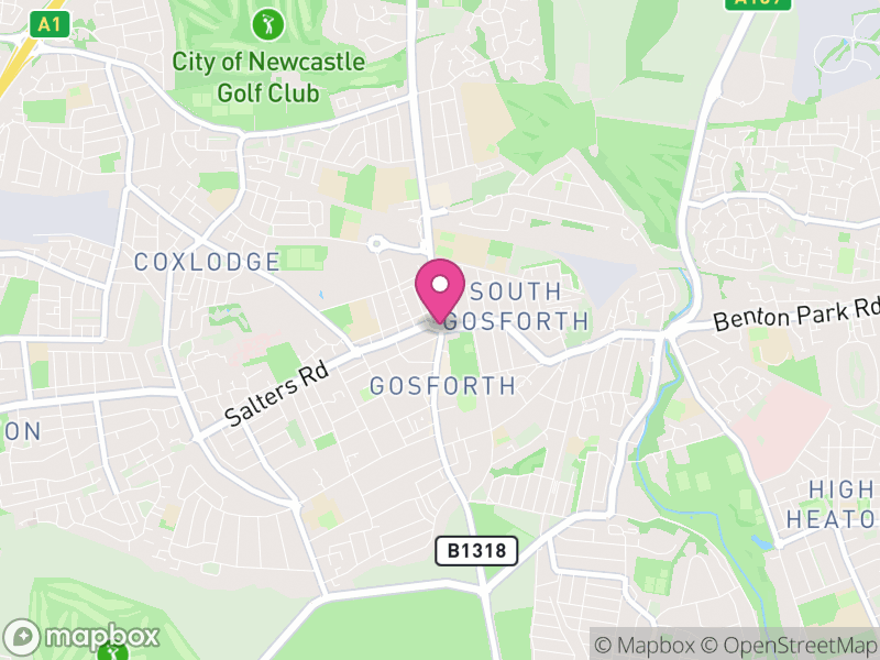 Map of properties for sale in Gosforth