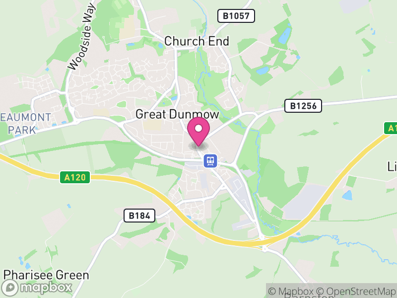 Map of properties for sale in Great Dunmow