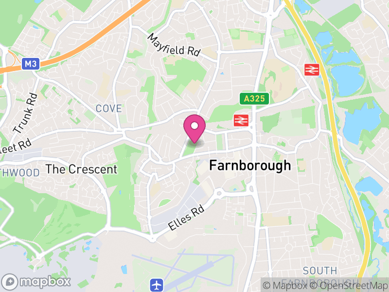 Map of properties for sale in GU14