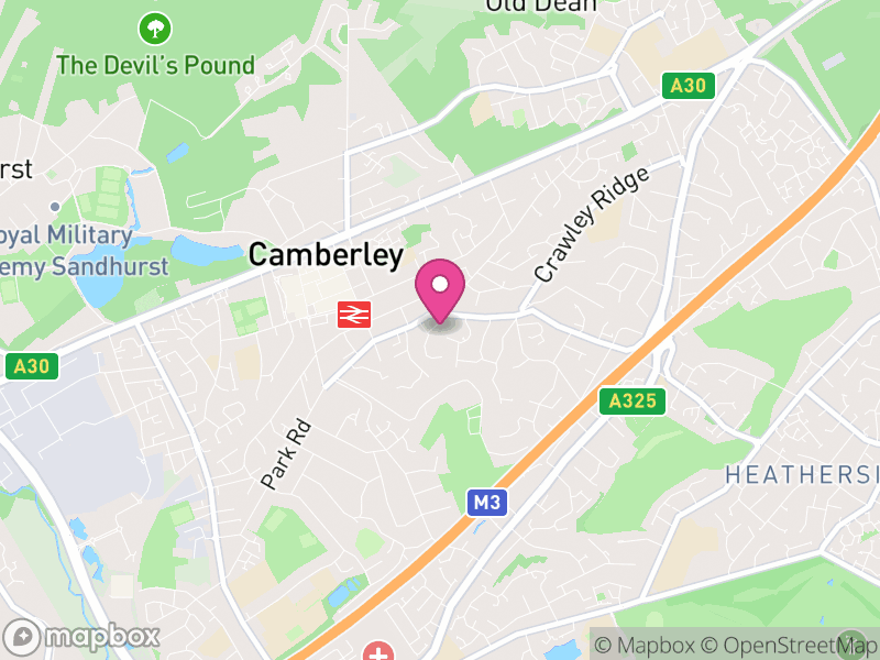 Map of properties for sale in GU15