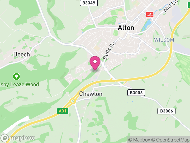 Map of properties for sale in GU34