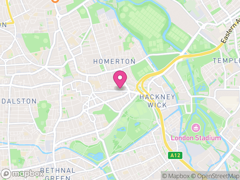 Map of properties for sale in Hackney Wick
