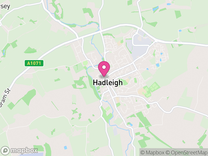 Map of properties for sale in Hadleigh