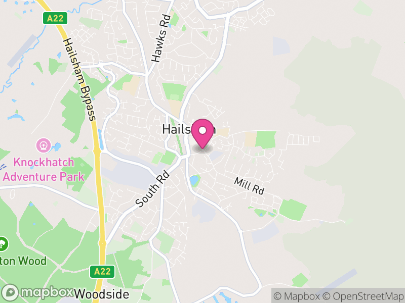 Map of properties for sale in Hailsham