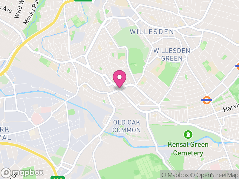 Map of properties for sale in Harlesden