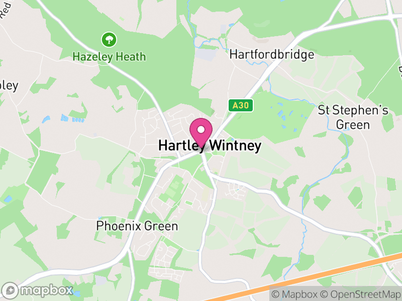 Map of properties for sale in Hartley Wintney