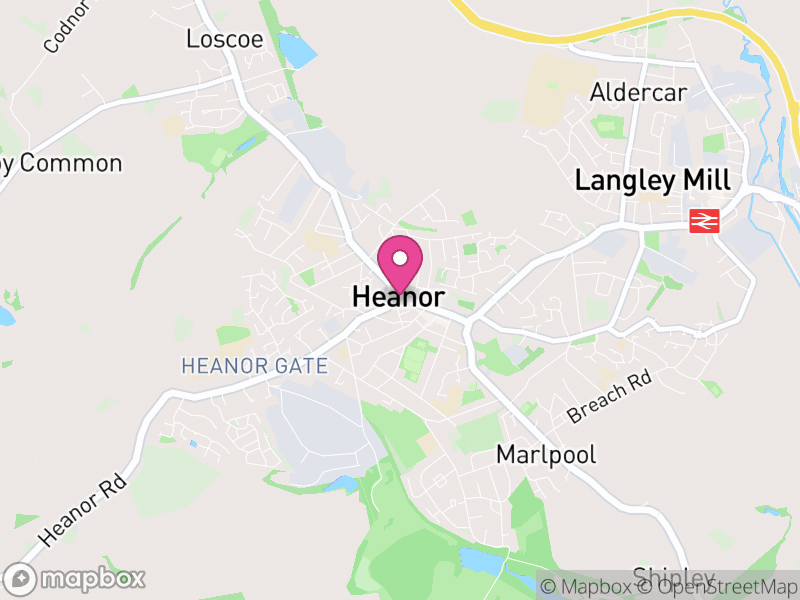 Map of properties for sale in Heanor