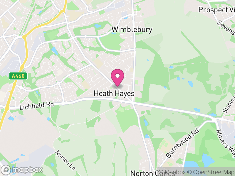 Map of properties for sale in Heath Hayes