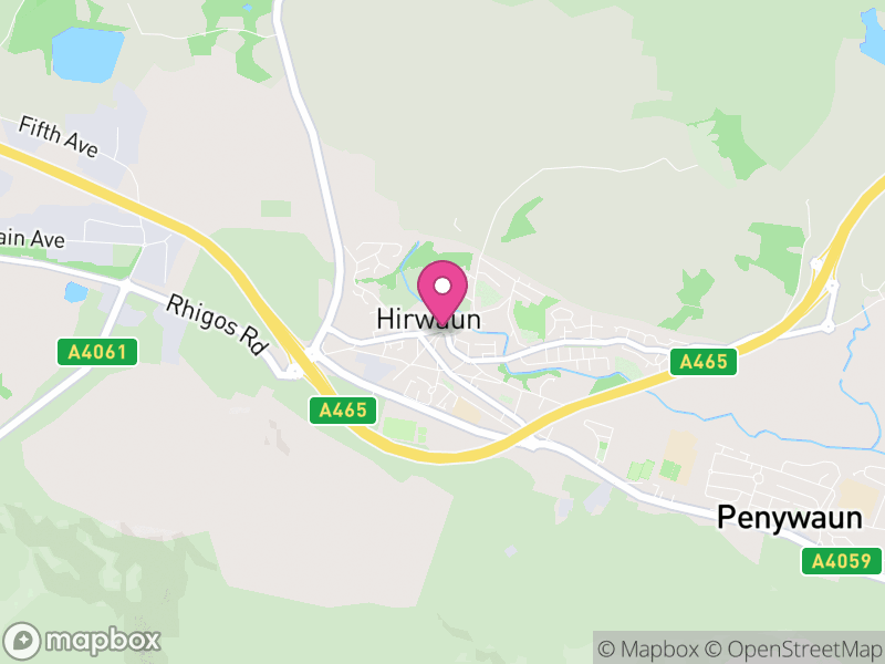 Map of properties for sale in Hirwaun
