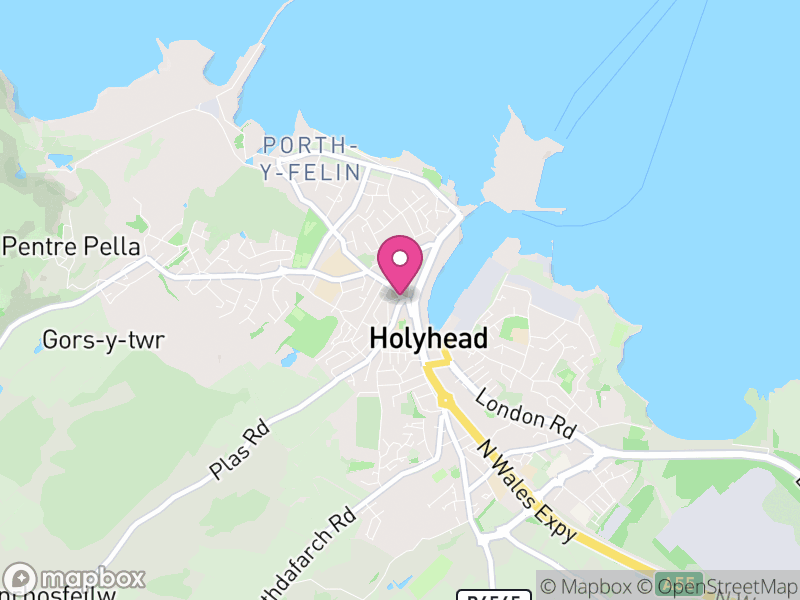 Map of properties for sale in Holyhead