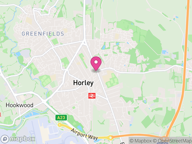 Map of properties for sale in Horley