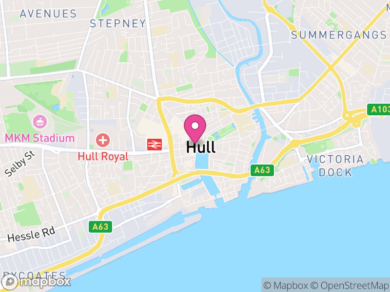 Map of properties for sale in Hull